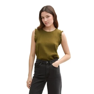 Abbildung von TOM Tailor Denim Top, Damen, Größe: Large, Warm moss green