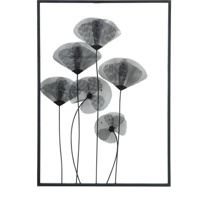 Abbildung von Casablanca Deko Wandrelief Mohn Bild und Wanddeko aus Metall 70 x 50 cm