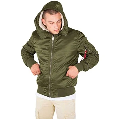 Abbildung von Alpha Industries MA1 Hooded Übergangsjacke Dark green, Herren, Größe: XXL, green