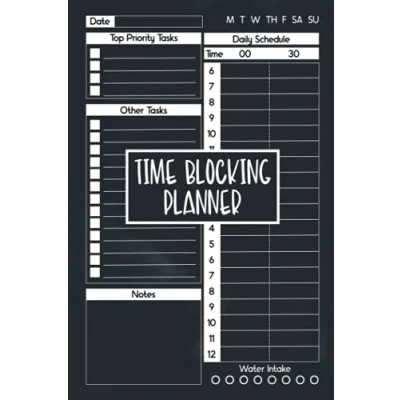Abbildung von Time Blocking Planner: Daily Tasks Organizer, Timeboxing Notepad, &amp; Hourly to Do List Notebook Undated Track Schedule, Boost Productivity Management with 30 Minute Interval