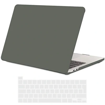 Abbildung von TECOOL Hülle Case Kompatibel mit MacBook Pro 16 Zoll 2020 2019 A2141, Ultradünn Hartschale Schutzhülle Matt Hardcase Cover + EU Tastaturschutz für Apple Mac 16&quot; Touch Bar, nachtgrün