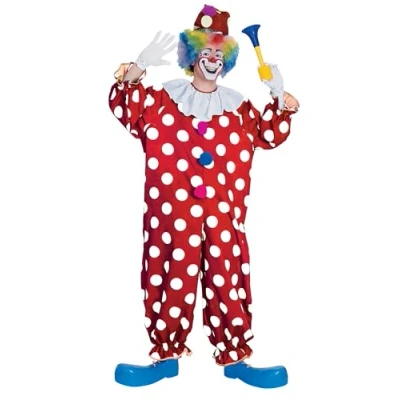 Abbildung von Rubie&#039;s Herren Haunted House Collection Dotted Clown, Rot/Ausflug, einfarbig (Getaway Solids), Standard Halloween