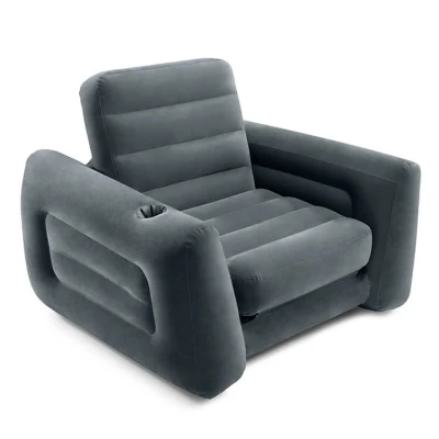 Abbildung von Intex 66551NP Pull Out Chair, Entspannen, Armlehne, Platzsparend, PVC, RAYON, Schwarz, 117x224x66 cm