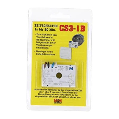 Abbildung von Zeitschalter Zeitschaltuhr Ventilator Badlüfter Badventilatoren CS3 1B Nachlaufrelais elektronisch Unterputz