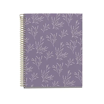 Abbildung von Miquelrius MR48234 Notizbuch, A5, recycelt, horizontale Streifen, 7 mm, 120 Blatt, 4 farbige Spiralbindung, Kollektion Garden Memories, lila Blumen