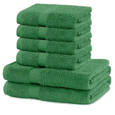 Abbildung von DecoKing 6er Set Baumwolle Qualität 525g/m² 4 Handtücher 50x100 cm und 2 Badetücher 70x140 grün saugfähig Marina