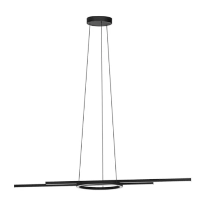 Abbildung von Eglo 900398 Hängeleuchte ZILLERIO Z Alu, Stahl schwarz, Kunststoff weiss LED 2X8W;3X2,7W 2700 6500K L:116cm B:30cm H:110cm dimmbar mit Connect