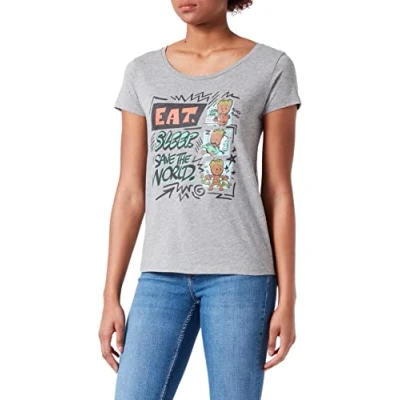 Abbildung von Marvel Damen womarcots033 T Shirt, Grau meliert, XXL