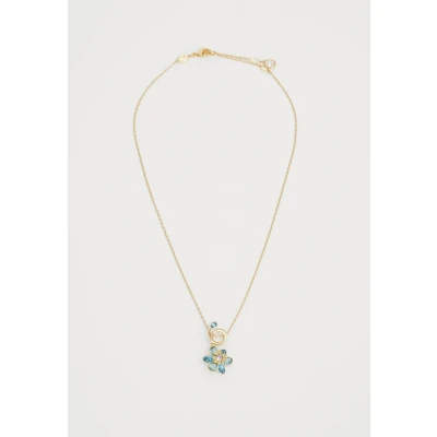 Abbildung von Swarovski Idyllia Anhänger, Verschiedene Schliffe, Blume, Blau, Goldlegierungsschicht