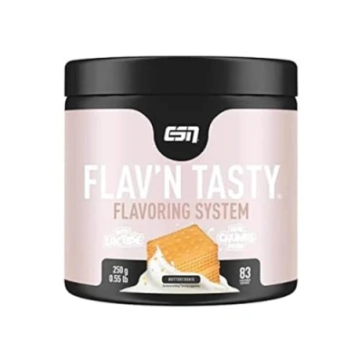 Abbildung von ESN Designer Flavor Powder, Buttercookie, 250 g, Geschmackspulver zum Süßen, ohne viel Zucker und Kalorien, geprüfte Qualität made in Germany