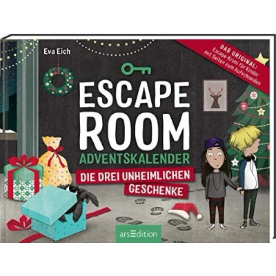 Abbildung von Escape Room Adventskalender. Die drei unheimlichen Geschenke: Gamebuch für Kids mit Seiten zum Aufschneiden Adventskalender von Eva Eich Kinder 24 Rätseln