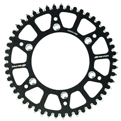 Abbildung von SCAR Aluminium Kettenrad kompatibel mit KTM SX/SXF/EXC/EXCF 125 150 250 300 350 450 500 93 23 HUSQVARNA TC FC TX TE FE FX GASGAS 14 MC MCF EC ECF 21 23, Schwarz 48 Zähne