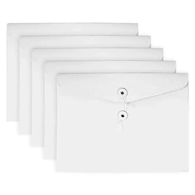 Abbildung von VANRA 5 Stücke Ordner a4 Breit,Dokumentenmappe Aus Kraftpapier,Briefumschläge Mit Schnalle Für Büro, Schule, Universität, Weiß