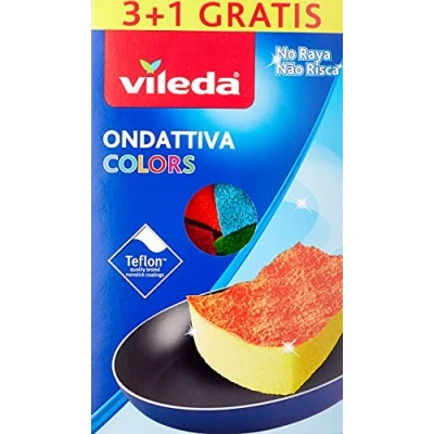 Abbildung von Vileda Welle Milleusi Colors 3+1, Schwamm, Mehrfarbig, 13x22x2.6 cm, 4