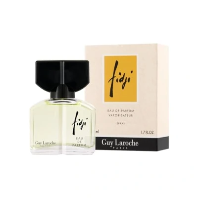 Abbildung von Guy Laroche Fidji Eau de Parfum, Parfüm für Frauen, Ein erfrischender, reiner und blumiger Duft, Mit Hyazinthe, Nelke Patchouli, 50ml