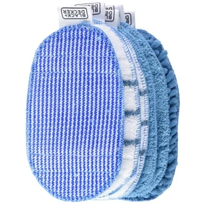Abbildung von Black+Decker 6 teiliges Reiniungspad Set, für Dampfhandschuh SteaMitt, Reinigungstuch Aufsatz, inklusive Standard Pad, Badezimmer Scheuerpad, Polierpad, Original Zubehör, FSHSMPS