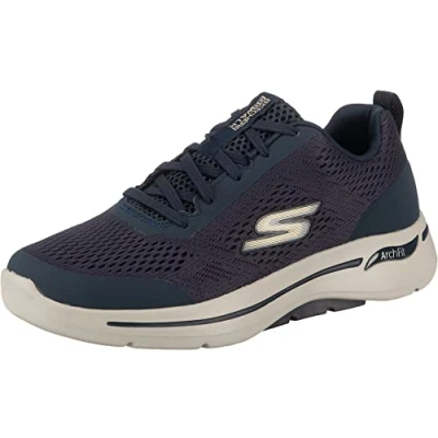 Abbildung von Skechers Herren Go Walk Arch Fit Idyllic Sneaker, Navy Textile Synthetic Gold Trim, 43.5 EU
