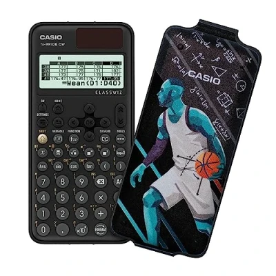 Abbildung von Casio FX 991DE CW ClassWiz technisch wissenschaftlicher Rechner mit Art case &quot;basketball&quot;, deutsche Menüführung (limited edition)