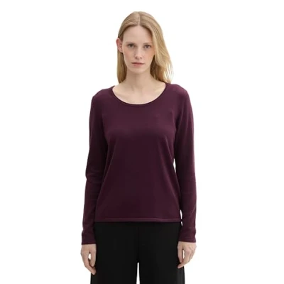 Abbildung von TOM Tailor Basic Rollkragen Strickpullover, Damen, Größe: Medium, Blackberry