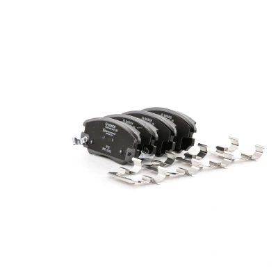 Abbildung von BOSCH 0 986 494 632 Bremsbelagsatz Low Metallic mit akustischer Verschleißwarnung Anti Quietsch Blech Feder OPEL: Insignia A Hatchback