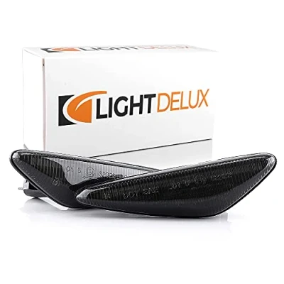 Abbildung von LIGHTDELUX 2 X LED Blinker Seitenblinker Blinkleuchte Kotflügel ohne Felermeldung mit E4 Prüfzeichen Black Vision V 170521