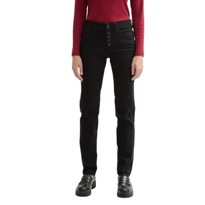 Abbildung von TOM Tailor KATE MIT Knopfleiste Jeans Slim Fit, Damen, Größe: 29x30, Black denim