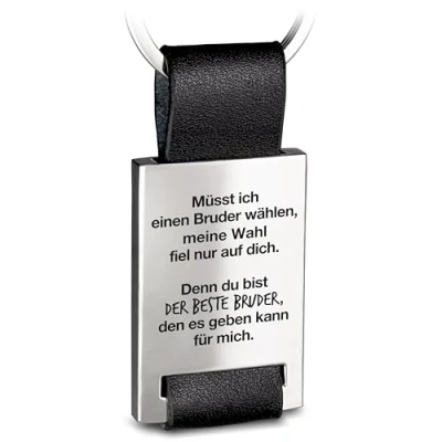 Abbildung von FABACH Bruder Schlüsselanhänger mit Gravur aus Leder Bester für Geschwister Geschenk Geschenke Müsst ich einen wählen