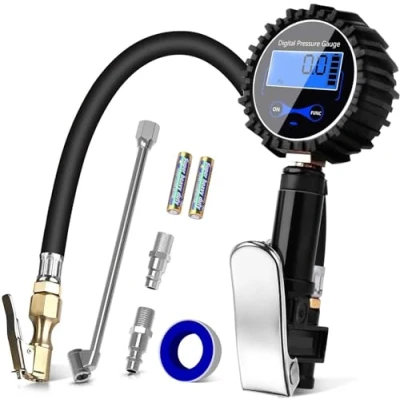 Abbildung von Colisal Digitaler Reifenfüller Geeicht luftdruckprüfer 200 PSI, All in One reifendruckmesser Messgerät Hohe Präziser reifendruck prüfer mit LCD Bildschirm für Autos, Motorräder und Lieferwagen Deutsch