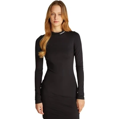 Abbildung von Calvin Klein Jeans LOGO Milano Dress Etuikleid, Damen, Größe: Small, Black