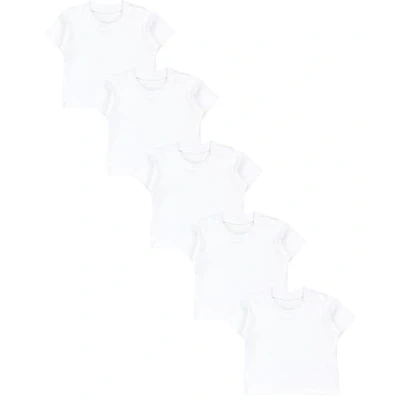 Abbildung von TupTam Baby Jungen Kurzarm T Shirt mit Aufdruck Unifarben Sterne Streifen 5er Set, Farbe: Weiß, Größe: 104