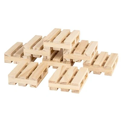 Abbildung von Ideen mit Herz Mini Paletten kleine Deko aus Holz ideal zum Basteln, DIY oder als Untersetzer für Getränke (5 x 3,8 1,2 cm 8 Stück)