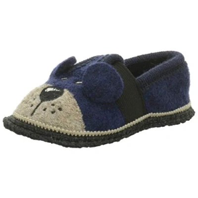 Abbildung von Beck Warmfutter Teddy Hausschuh für Kinder, Größe: 31, Dunkelblau Schuhe