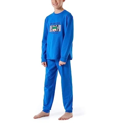 Abbildung von Schiesser SET Pyjama für Kinder, Größe: 140, Blau