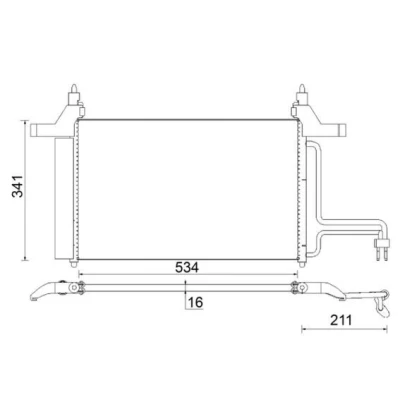 Abbildung von MAHLE ORIGINAL AC 790 000S Klimakondensator mit Trockner 16 10,15 535 FIAT: Stilo Multi Wagon, Hatchback