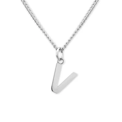Abbildung von GD GOOD.designs Kette mit Buchstaben V Silber hautverträgliche Halskette für Damen I Silberne Buchstabenkette