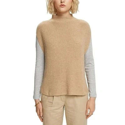 Abbildung von Esprit Collection Mockneck Strickpullover, Damen, Größe: Large, Sand