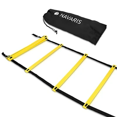 Abbildung von Navaris Koordinationsleiter 6m Workout Agility Leiter Basketball Fussball Speed Ladder Trainingsleiter Geschwindigkeit Training mit Tasche