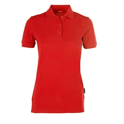 Abbildung von HRM Damen Heavy Performance Polo, rot, Gr. M I Premium Polo Shirt Basic Polohemd bis 60C waschbar Hochwertige &amp; nachhaltige Oberteile Workwear