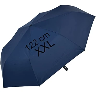 Abbildung von XXL Taschenschirm mit Auf Zu Automatik Full Class 122 cm großes Dach dunkel blau