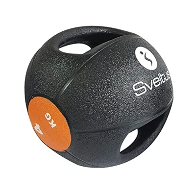 Abbildung von sveltus 884 Médecine Ball 4kg Avec poignées Medizinball, schwarz/orange, (poids disponibles: 4, 6, 8 et 10 kg) 4