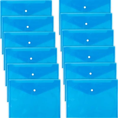 Abbildung von D.RECT 5530 12 Stück A4 Dokumentenmappe mit Druckknopf Dokumententasche Sammelmappe Blau