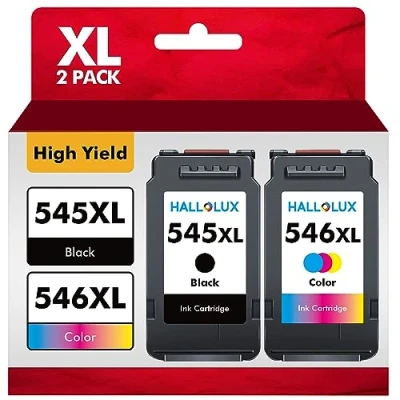 Abbildung von HALLOLUX PG 545XL CL 546XL PG545 CL546 XL Druckerpatronen für Canon 545 546 Patronen Pixma MX490 MX495 TR4550 TR4551 MG2550s MG2555s TS3150 TS3151 (1 Schwarz 1 Farbe)