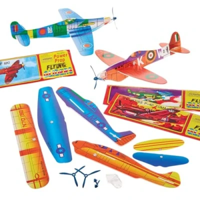 Abbildung von Baker Ross Gleitflugzeuge „Propeller“ zum Spielen für Kinder als Preis und Mitgebsel den Kindergeburtstag (6 Stück), W314 1 Pack, Sortiert