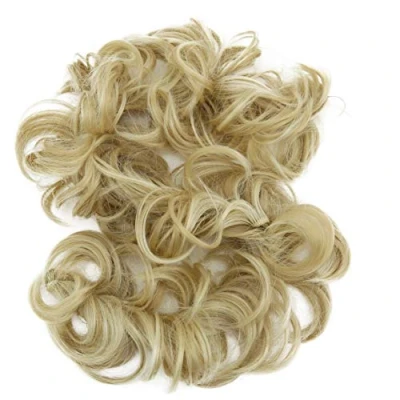 Abbildung von CAISHA XXL Haarteil Haargummi Hochsteckfrisuren Voluminös Gelockt Unordentlich Dutt Hellblond Mix HW35