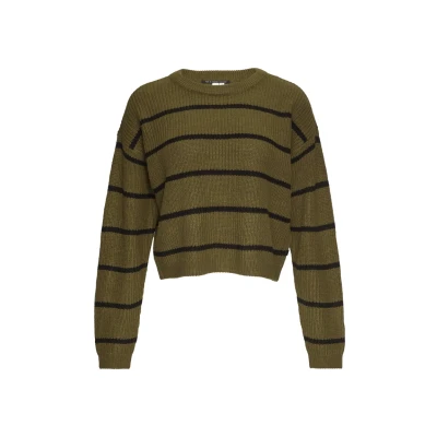 Abbildung von QS MIT Ringeln Strickpullover, Damen, Größe: Medium, Olivgrün