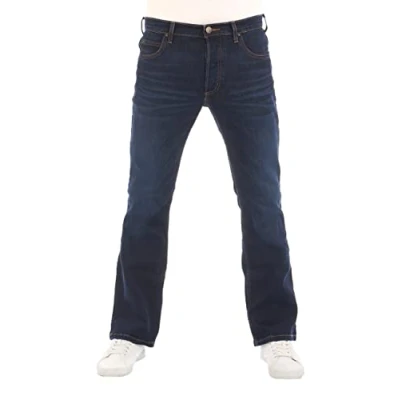 Abbildung von Lee Herren Jeans Bootcut Denver Hose Blau Jeanshose Männer Baumwolle Stretch Denim Blue w42, Farbe: Dark Elko, Größe: 42W / 32L
