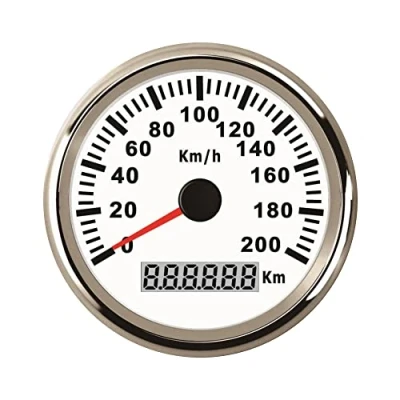 Abbildung von ELING Universal GPS Tacho Kilometerzähler 200km/h Tachometer für Auto Boot Yacht Schiff mit Hintergrundbeleuchtung 85mm 12V/24V