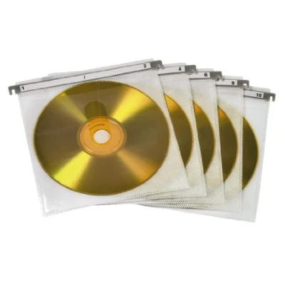 Abbildung von Hama CD Doppel Schutzhüllen (für 100 CDs/DVDs/Blu rays, zur Befestigung in Hängeregistern) 50er Pack, weiß