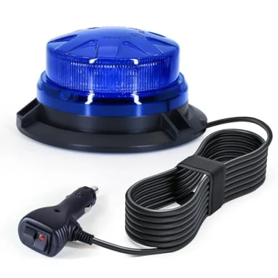 Abbildung von antom LED Rundumkennleuchte,12V 24V Blau Rundumleuchte mit magnetischem und 3 Meters Kabel für Gabelstapler Traktor Golfwagen UTV Anhänger SUV
