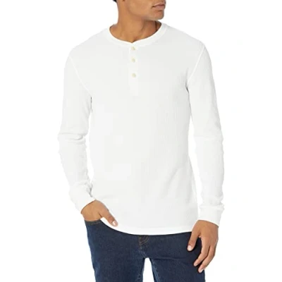 Abbildung von Amazon Essentials Herren Langärmeliges Waffel Henley, Schmale Passform, Weiß, M